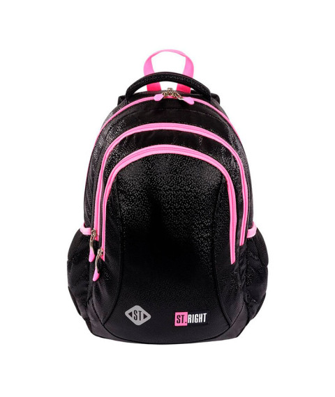 Ghiozdan Prescolari Ergonomic Impermeabil Colectia St.Right - Black Glitter BP26 39x27x17cm